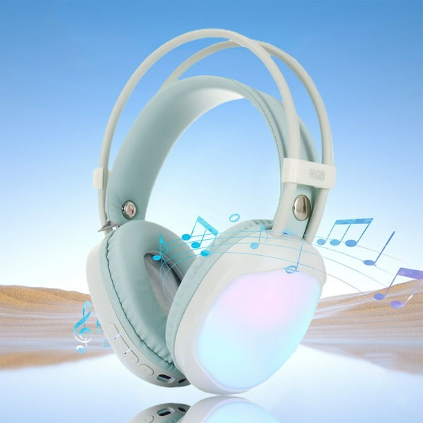 Long Lasting Battery RGB Wireless Bluetooth Gaming Headset For E Sports Rechargeable Headphone For Extended Play