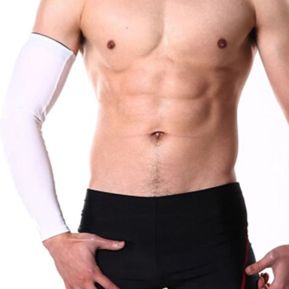 Men Sports Cover Hand Arm Elbow Protector Gear Basketball Football Long Sleeves 