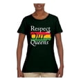 thumbnail image 2 of Wild Bobby Respect Our Queens Black Pride Womens Graphic T-Shirt, Forest Green, Large, 2 of 5