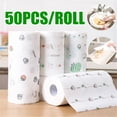 thumbnail image 3 of 1 Roll/50PCS Kitchen Washable Cleaning Paper Disposable Anti-Oil Paper Towel, 3 of 7
