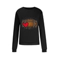 thumbnail image 3 of IROINNID Reduced Long Sleeve Shirt for Women Fall Tops Round Neck Heart Print Pullover Relaxed Fit Sweatshirt Fall Tops,Black, 3 of 4