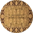 thumbnail image 1 of Ahgly Company Indoor Round Oriental Brown Industrial Area Rugs, 4' Round, 1 of 4
