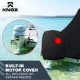 thumbnail image 7 of Knox CCC22-BK Center Console Built-In Outboard Motor Cover, 600D Waterproof Trailerable Boat Cover with Tie-Down Straps & Storage Bag, Fits Boats 20 - 22 ft. Long & 106 in. Beam Width, Black, 7 of 7