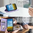 thumbnail image 5 of ELEHOLD for Google Pixel 9 / 9 Pro Wallet Case,Women Men Credit Card Holder Kickstand Magnetic Clasp Pocket Portective Case Zipper with Adjustable Crossbody / Wrist Strap,Purple, 5 of 7