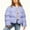 Purple, variant on Women's Casual Solid Color Short Cotton Jacket Light Blue L