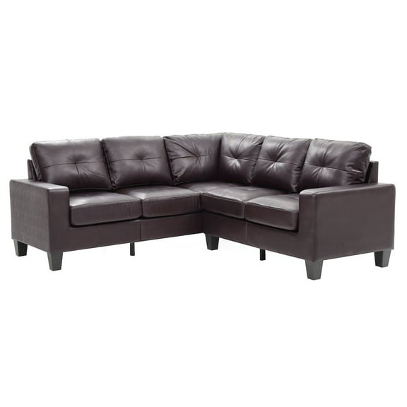 Glory Furniture Newbury Sectional in Dark Brown Color