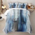 thumbnail image 2 of Castle Fairy Watercolor Gradient Wash Twin Quilt Set 2 Pieces,Abstract Graffiti Texture Twin Coverlet Set,Slate Blue Gray White,1 Bedspread and 1 Pillowcase, 2 of 7