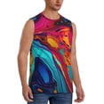 thumbnail image 2 of Fotbe Colorful Abstract Swirls Men's Camiseta sin Mangas Estampada para Hombres, Playera Casual para Gimnasio, Entrenamiento, Playa-X-Large, 2 of 7