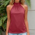 thumbnail image 7 of enyan Workout Tops for Women,Womens Colorblock Racerback Crew Neck Casual Basic Ribbed Fitted Tank Top Sleeveless Camis,Wine,XL, 7 of 7