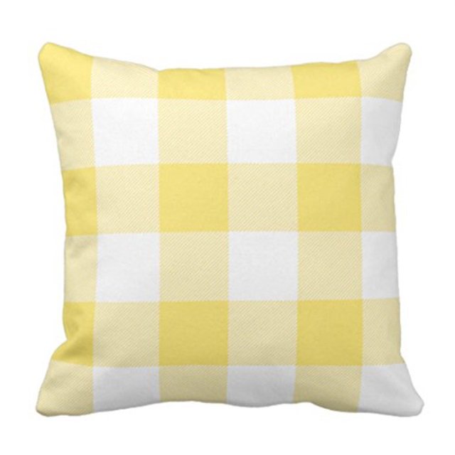 Emvency Throw Pillow Cover Cute Preppy Rustic Yellow and White Buffalo