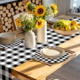 thumbnail image 4 of Black and White Plaid Round 15 Inch Placemats Set of 6, Farmhouse Checkered Buffalo HeatResistant Non Slip Place Mats for Dining Table, Wipeable Braided Kitchen Table Mats for Housewarming, 4 of 9