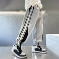 thumbnail image 2 of shoper Kids Reflective Sporty Trousers - Breathable Track Pants for Boys, Spring & Fall Outdoor Activities Grey 120, 2 of 5