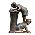 thumbnail image 3 of Cateissary Estatua de jardín para niño y niña, baño de agua, besar, de escritorio, decoración, figurita, adornos para exteriores, pieza de Decoración del hogar Agua potable, 3 of 6