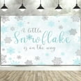 thumbnail image 3 of 7x5ft Winter Snowflake Baby Shower Backdrop, Winter Blue Silver Snowflake Wonderland Background Backdrop Banner for Boys Kids Baby Shower Party Decorations Snow Landscape Indoor Photo Booth Props, 3 of 5