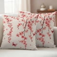 thumbnail image 2 of Cherry Blossoms Outdoor Pillow Covers 16x16 Set of 2,Waterproof Patio Throw Pillowcase Protectors,Spring Pastoral Botanical Flowers Decorative Pillow Shams Cushion Covers for Seat Bed Couch Sofa, 2 of 8
