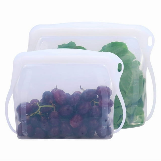 Nouveaux Sacs de Rangement Alimentaires en Silicone de Qualité Alimentaire Imprimés Personnalisés Accessoires de Cuisine Sac de Congélation Réutilisable avec Fermeture Éclair