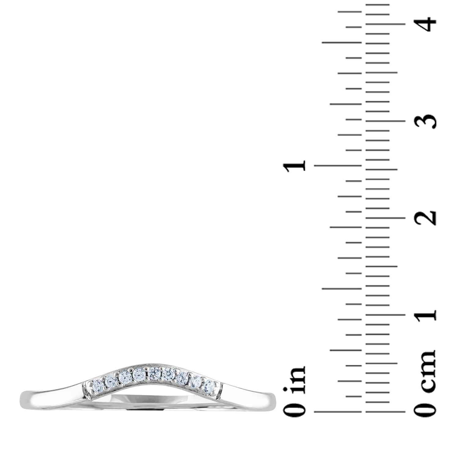 Sterling Silver and Diamond Accent Stackable Ring