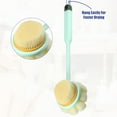 thumbnail image 5 of Unique Bargains Back Scrubber Double-sided Long Handle Bath Brush Handle Brush for Bath Shower 14.17"x3.54"x2.56" Green, 5 of 7