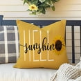 thumbnail image 2 of Spring Summer Decorations Yellow Throw Pillow Covers for Couch,18x18 Pillows Decorative Throw Pillows,Hello Sunshine Square Cushion Case for Bedroom Sunflower Farmhouse Decor Polyester Linen, 2 of 6