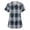 Blue#1, variant on Scrubs For Women Plaid Print Short Sleeve Medical Scrub Top V Neck Vintage Comfort Fit Nursing Work Shirt Green#2 L