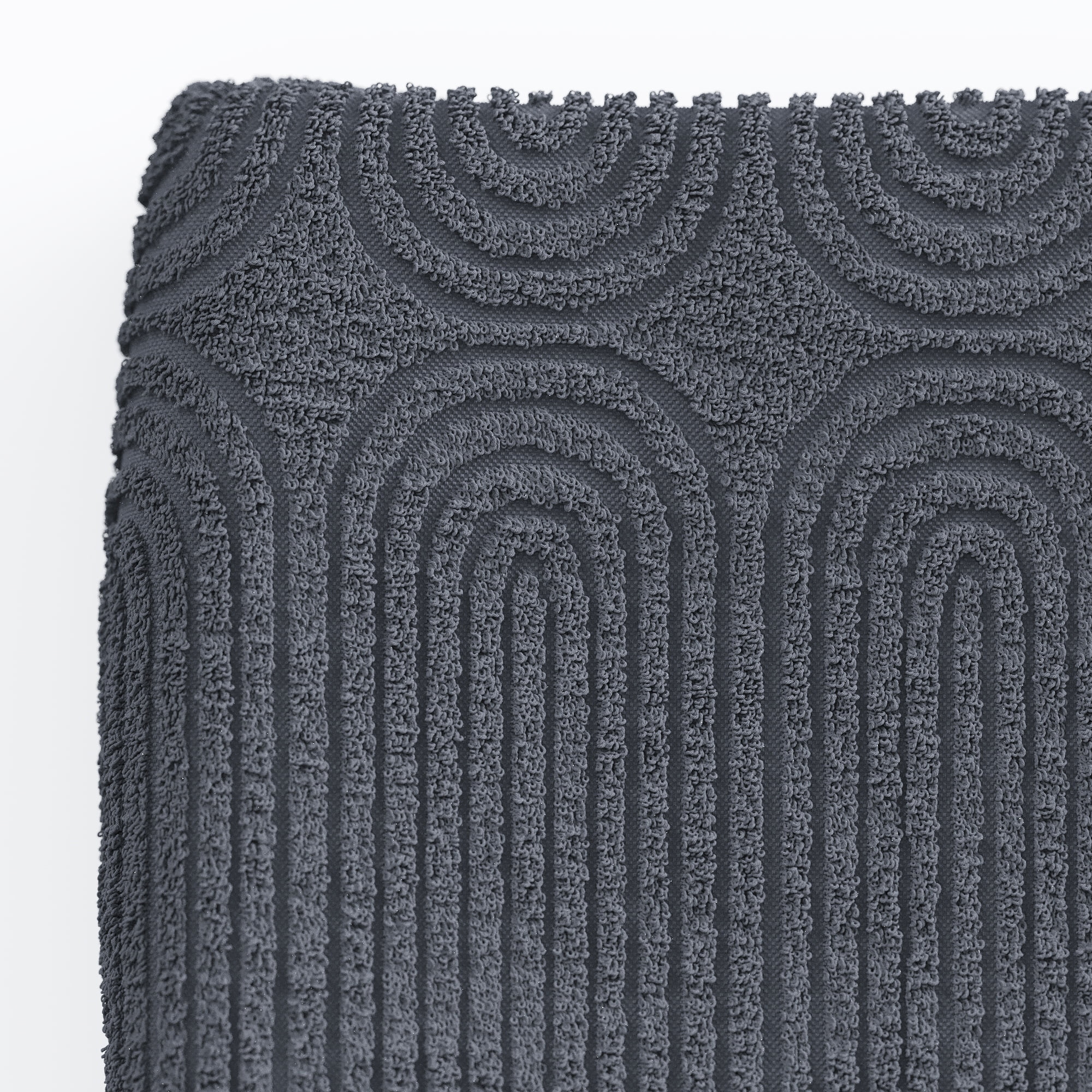 Beautiful by Drew Barrymore 6-Piece Textured Bath Towel Set, Soft 100% Cotton, Charcoal Gray