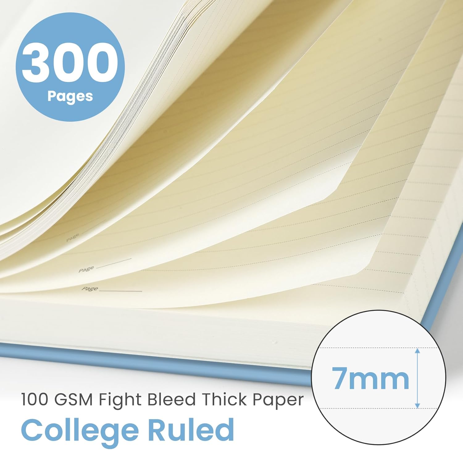 Lined Spiral Notebook Journal for Work, 300 Pages Thick B5 (7.1"x10") College Ruled Journal for Women & Writing, Hardcover Notebook for Note Taking, Perfect for Office Home School, Perfect for