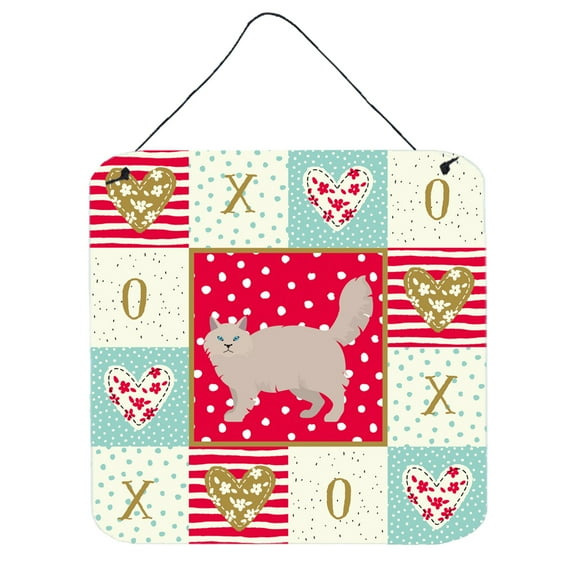 Siberian Forest 2 Cat Love Wall or Door Hanging Prints Red