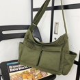 thumbnail image 1 of Bolso de hombro juvenil artístico, versátil, de lona de gran capacidad, bolso escolar para estudiantes universitarios, bolso tipo mensajero, bolso para mujer, 1 of 6