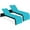 turquoise, variant on Costway 2 PCS Patio Rattan Lounge Chair Chaise Recliner Adjustable Cushioned Turquoise