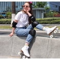 thumbnail image 3 of PAPAISON Patins à Roulettes pour Femmes et Filles, Patins à Roulettes Classiques de Luxe à Double Rangée en Cuir Microfibre à 2 Couches pour Hommes, Professionnels Extérieur Intérieur Q, 3 of 9