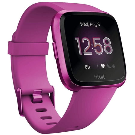 Fitbit Versa Lite Smart Watch (GPS) 40mm Mulberry Aluminum Case with Mulberry Band (Refurbished)
