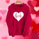 thumbnail image 5 of RKSTN Valentine Gift Woem's Valentines Heart Print Hoodies Plus Size Drawstring Hooded Sweatshirt Top Womens Casual Solid Overszied Graphic Printed Loose Comfy Hood Fall Spring Clothes, 5 of 6