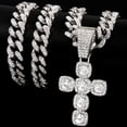 thumbnail image 4 of Iced Out Crystal Cross Miami Cuban Link Chain Necklace For Women Men Luxury Square Rhinestone Cross Choker Necklace Punk Jewelry YY Gift, 4 of 7