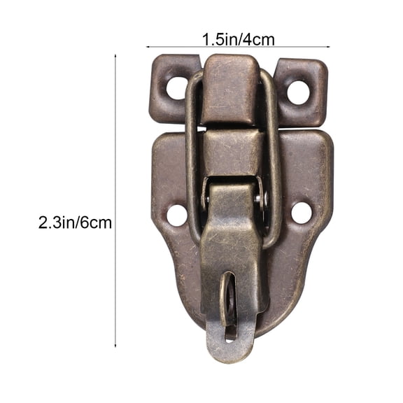 NICERIO 2-Pack Small Box Packing Buckles with Antique Coffee Finish, Ideal for Jewelry, Boxes, and Craft Packaging