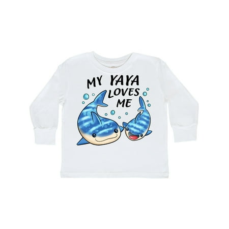

Inktastic My Yaya Loves Me- whale shark Gift Toddler Boy or Toddler Girl Long Sleeve T-Shirt
