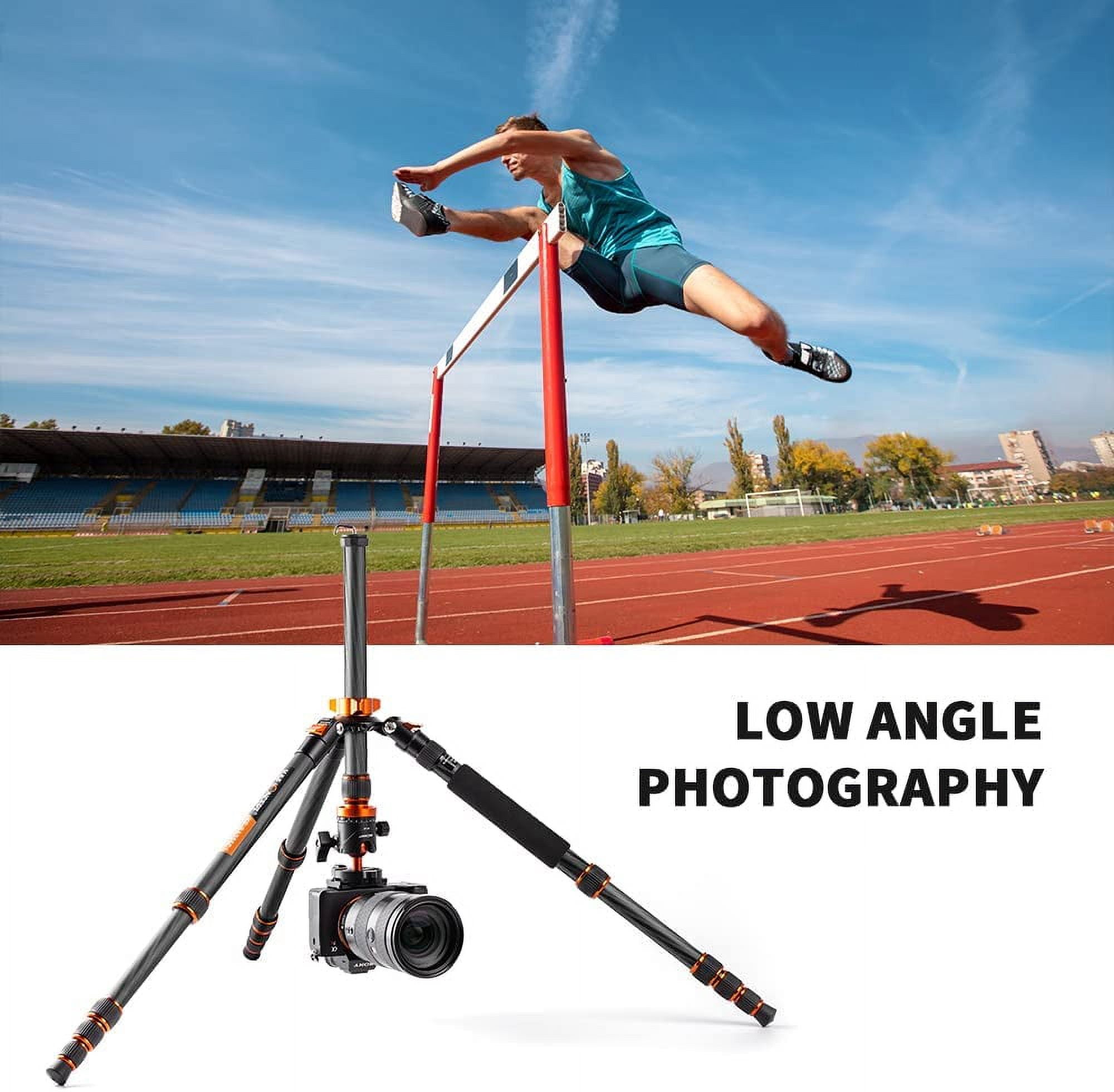 K&F CONCEPT 68" Carbon Fiber Camera Tripod,Compact Tripods with Metal Ball Head,Quick Release Plate,Detachable Monopod 10KG Load for DSLR Cellphone Tripods
