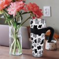 thumbnail image 6 of Cute 40 Oz Tumbler with Handle and Straw, Cow Print Large Big Stainless Steel Vacuum Insulated Tumbler Iced Coffee Cup Water Bottle Travel Mug, Cow Print Stuff Gifts decor Accessories, Black White, 6 of 6