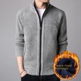 thumbnail image 5 of Suéter tipo cárdigan de otoño e invierno grueso con forro polar para hombre, suéter de cuello alto, suéter de talla grande, 5 of 5