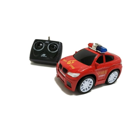Remote Control Car Fire Chief Or Police Patrol Electric Sport Vehicle 1:20 Scale