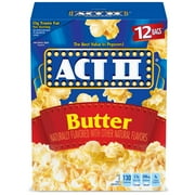 Act II Butter Microwave Popcorn, Butter Popcorn, 2.75 oz, 12 Count