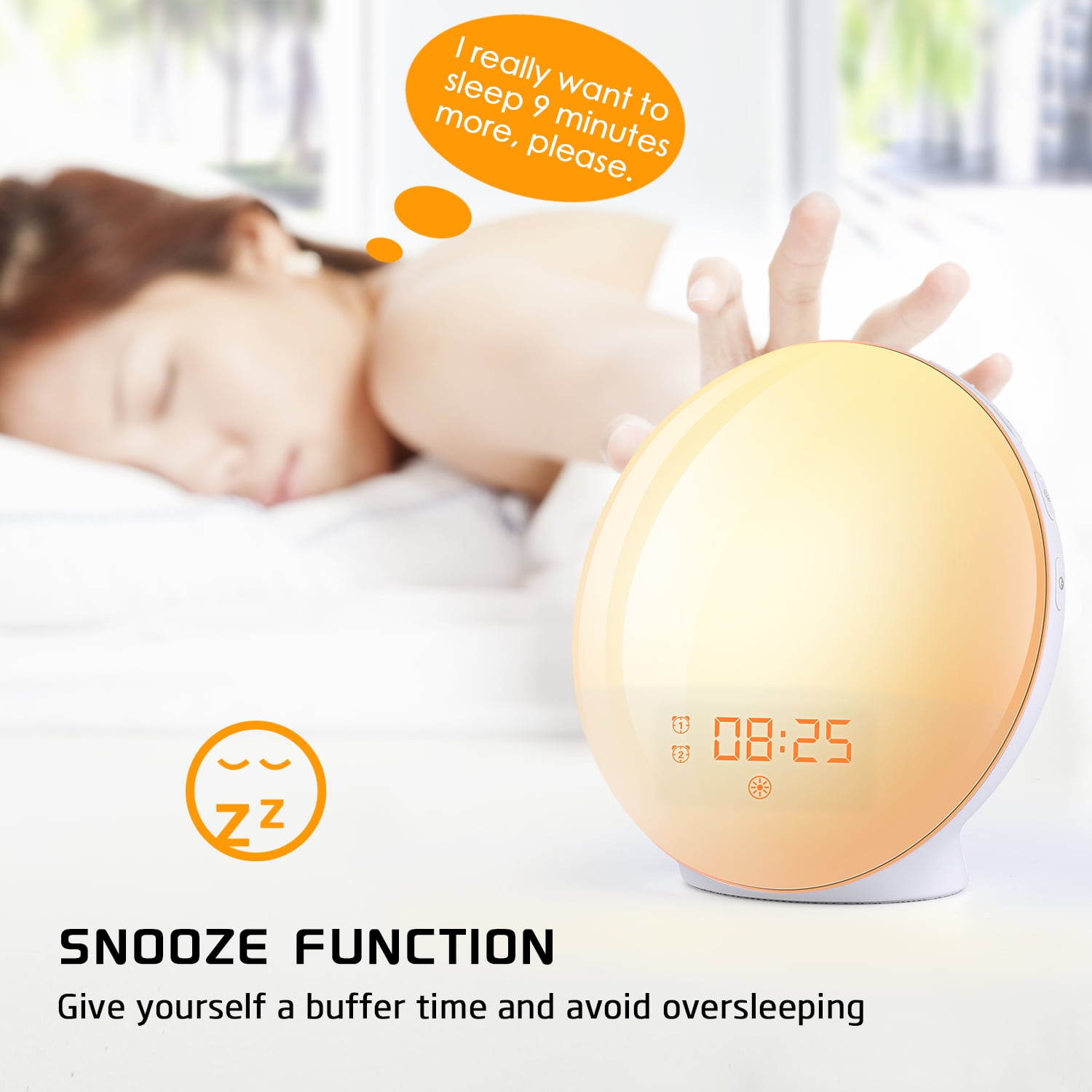 Smart WIFI Night Light Digital Wake Up Light Workday Alarm Clock  Sunrise/Sunset Smart Life APP Control Niditon