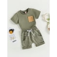 thumbnail image 3 of Aturustex Toddler Boy's Short Sleeve T-Shirt & Striped Shorts, 2-Piece Set, Sizes 0-6 Months, 3 of 8