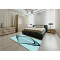 thumbnail image 4 of Ahgly Company Indoor Round Patterned Deep-Sea Green Area Rugs, 4' Round, 4 of 6