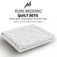 thumbnail image 3 of Quilt Set Full/Queen Size White - Oversized Bedspread - Soft Microfiber Coverlet for All Season - Includes 1 Quilt and 2 Shams, Ocean Star Pattern, 3 of 5