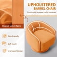 thumbnail image 4 of SUNVIVI Swivel Barrel Chair, Comfy Accent Chair with 360-Degree Base, Orange Velvet Upholstered Chair, Modern Round Club Chair for Living Room, Bedroom, Office, 4 of 9