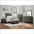 thumbnail image 6 of Chests & Wardrobes | Contemporary Gray Faux Wood Chest with 5 Dovetail Drawers | Gray | Wood, 6 of 7