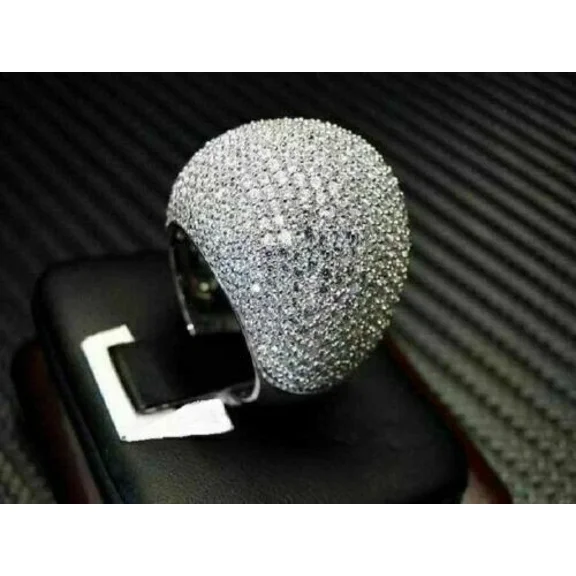 4Ct Round Moissanite Wedding Men's Engagement Ring 14K White Gold Plated Silver