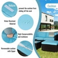 thumbnail image 6 of CRO Decor Outdoor Patio Furniture 6-Piece Brown PE Rattan Cushioned Sofa Sets, 6 of 14