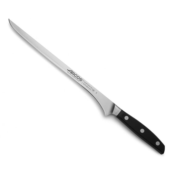 ARCOS Carving Knife 10 Inch Stainless Steel. Ham Slicer Knife to Cut Ham and Meat. Ergonomic Polyoxymethylene Black Handle