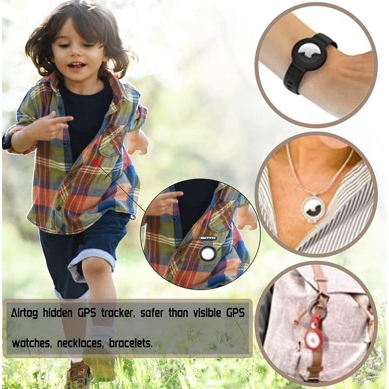 Airtag Holder for Kids Hidden 2 Pack Apple Air tag Holder Kids GPS Tracker Case Kids Airtag Holder The Hidden Air Tags with pin is sutable for